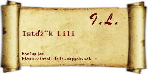 Istók Lili névjegykártya