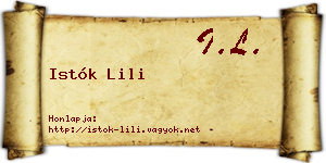 Istók Lili névjegykártya