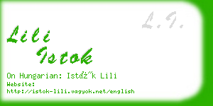 lili istok business card